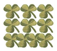 MOKKHNB 10 Parches Bordados Termoadhesivos en Rayón de Hojas Verdes Diseño Único de Trébol Ideales para Decoración DIY para Ropa y Bolsas en Diferentes Ocasiones