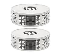 MOKKHNB 2 Calentadores de Tetera para Velas, Bandeja calefactora de Acero Inoxidable para Tetera, Soporte para café, Leche, Alimentos y Bebidas, Bandeja calefactora para de cerámica y Vidrio.
