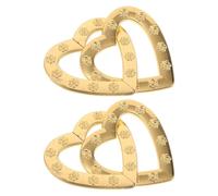 MOKKHNB 2 corazones dorados entrelazados, recuerdo para invitados de boda - Pequeño corazón de bolsillo para compromiso, aniversario, condolencias, manualidades y decoración