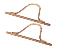 MOKKHNB 2 Piezas Asas de Madera Forma de D para Bolsos DIY de Manijas de Ratán Natural Ergonómicas y Resistentes Accesorios de Repuesto para Carteras y Bolsos Hechos Mano