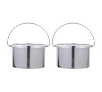 MOKKHNB 2 Piezas Crisol de Aluminio Antiadherente Mango para Derretir Cera en Cuidado de Depilación, Compatible Máquina de Depilación Plata