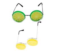 MOKKHNB 2 Piezas Gafas De Limón Gafas De Apoyo De La Foto Gafas Divertidas Gafas De Cumpleaños De La Novedad Suministros Para La Fiesta Accesorios De Gafas Vasos De Limon Amarillo Metal