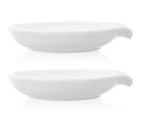 MOKKHNB 2 piezas Soporte de Cucharas de Cerámica Juego de Reposacucharas para Utensilios de Cocina para Mantener Mesa Limpia y Ordenada