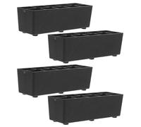 MOKKHNB 4 Piezas Elevadores de Sofá y Cama, Patas, de Plástico Negro | Patas de Muebles y Sofás, Estabilidad Práctica, Resistencia al Desgaste, Espacio Cama