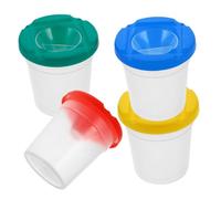 MOKKHNB 4Piezas Cubo de Lavado de Pinceles de Pintura para Unidades Copa de Pintura y Prueba de Salpicaduras para Manualidades y Clases de Arte