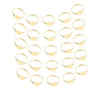 MOKKHNB 50 Piezas Anillos Ajustables con Base Redonda Lisa para Creación de Joyería Componentes para Proyectos Diy para Incrustaciones de Gemas