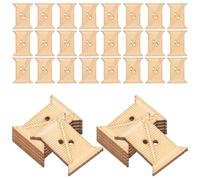 MOKKHNB 50 Piezas Bobina de Hilo de Madera para Coser y Tejer, Herramienta Ligera para Bobinadora de Carrete Adecuado Manualidades DIY