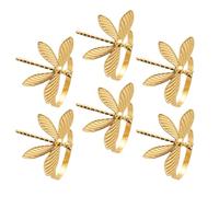 MOKKHNB 6 Anillos de Servilleta Dorados en Hierro Diseño de Elegantes y Creativos para de Mesa en Banquetes y Cenas Festivas