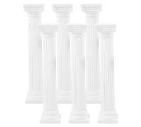 MOKKHNB 6 Mini Columnas Romanas Decorativas de Plástico en Color Blanco para Decoración del Hogar y Paisaje en Casa, Estatuas de Pilar Robustas y Elegantes