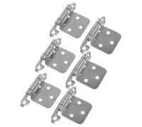 MOKKHNB 6 Piezas Bisagras de Resorte para Muebles, Bisagras de Cierre Automático, Acero Plata, Superposición 1/2 Pulgada, Instalación Fácil, para Gabinetes y Cajones, Muebles y Armarios