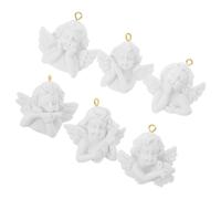 MOKKHNB 6 Piezas de Dijes de Ángel en Resina Acabado Fino para Collares, Pulseras y Pendientes, Accesorios para Manualidades en Eventos Religiosos