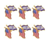 MOKKHNB 6 Piezas Pin Conmemorativo de Aleación de Zinc Resistente Corrosión para Hombres y Coleccionistas, Adecuado para Presentaciones sobre Relaciones entre Ee.uu E Israel