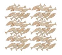 MOKKHNB 75 Piezas Adornos Colgantes de Madera Forma de Pez sin Terminar para Manualidades Diy, Decoración Náutica Mediterránea, Recortes de Peces para Pintar y Decoración de Hogar