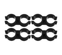 MOKKHNB Abrazaderas de Tubo Dobles de Plástico Negro para Recogedor y Escoba, Conector Resistente a Deformaciones, Paquete de 4 Piezas para Solución de Ahorro de Espacio