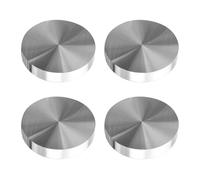 MOKKHNB Adaptador de Pletina Aluminio Redonda de Aleación para Mesa de Té y Vidrio, Disco Sólido Cromado Metálico Adecuado para Hogar y Oficina, Pack de 4 Piezas