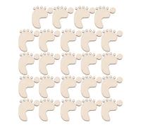 MOKKHNB Adornos de Huellas de Madera sin Terminar 50 Color Caqui Listos para Pintar y Teñir Tamaño 25x20mm para Manualidades Ideales para Decoupage y Embellecimientos