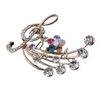 MOKKHNB Alfiler de Solapa Decorativo y Llamativo de Aleación y Rhinestone Musical para Mujer Adecuado para Bodas y Fiestas Elegantes