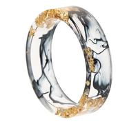 MOKKHNB Anillo de Resina Apilable Hoja de Oro, Diseño Creativo para Joyería de Dedo Mujer, Tamaño 0.87 Pulgadas, Fácil de Poner y Quitar, Adecuado para Todos los Tamaños de Dedos