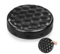MOKKHNB Asiento de Taburete de Bar Redondo de Pu Asiento de Silla de Pu Acolchado de Espuma Superficie Lisa Negro para Clubes y Familias para Taburete Giratorio