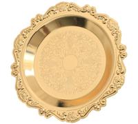 MOKKHNB Bandeja Dorada Redonda de Aleación Ligera para Frutos Secos y Joyería, Plato Decorativo para Pastel en Muchas Ocasiones y Regalos de Inauguración