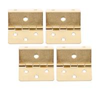MOKKHNB Bisagras de puerta plegables triples retro en hierro, con diseño único y clásico, pack de 4 amarillas para proyectos de bricolaje en muebles