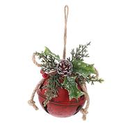 MOKKHNB Campana De Navidad De Hierro Forjado Pequeña Roja D, Adorno Colgante Vintage De Metal para Decoración Navideña del Hogar y Árbol, Accesorio DIY para Fiestas y Ambiente Festivo
