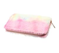 MOKKHNB Cartera de Mujer Larga de Felpa Cremallera, Bolso Estilo Arcoíris Degradado, Monedero Ligero para Viaje, Uso Diario y Estudiantes, Accesorio Práctico y Seguro