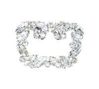 MOKKHNB Clips Zapatos de en Imitación Hebillas para Gemasy Aleación y Rhinestone Accesorios Elegantes en Color Plata para Bodas para Novia