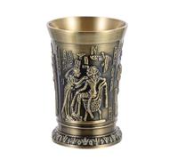 MOKKHNB Copa de Vino Creativa de Aleación Estilo Egipcio Antiguo, Adorno Retro de Escritorio en Bronce 892ab, Decoración para Hogar y Bar, Vaso Pequeño Decorativo para Licor