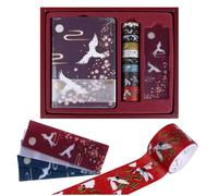 MOKKHNB Cuaderno y Esquinas Redondeadas Páginas Pintadas Práctico de Papel Rojo Estilo Delicado y Vintage Adecuado para Regalos de Cumpleaños