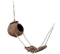 MOKKHNB Cueva Decorativa para Reptiles con Superficie de Gecko Leopardo, Refugio Ligero y Fácil de Transportar de Madera y Cáscara de Coco para Tortugas y Reptiles en Terrarios