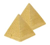 MOKKHNB Figuras Pirámide Retro en Resina 2 Piezas, Decoración de Escritorio y Estantería, Estilo Artístico en Dorado para Oficina y Sala