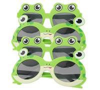 MOKKHNB Gafas de sol originales verdes 4 piezas en ABS con diseño de rana, estilo retro y forma redonda, para fiestas familiares y cumpleaños, para y hombres