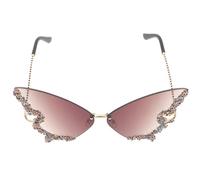 MOKKHNB Gafas de Sol sin Montura para Mujer Diseño y Cristales, Estilo Retro y Lentes Anti-uv para Fiesta Verano y Vacaciones