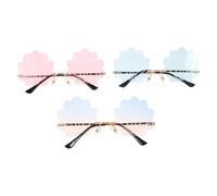 MOKKHNB Juego de 3 gafas de sol de playa: Gafas con forma de concha, monturas extragrandes estilo hippie, ideales para viajes de verano y fiestas hawaianas.