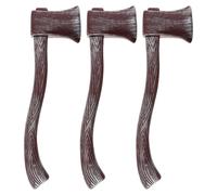 MOKKHNB Juego de 3 hachas de utilería para Disfraces: de plástico pequeña y portátil para Disfraces de Halloween, Piratas y cavernícolas. de Broma Realista para Cosplay, 58 cm (23 Pulgadas).