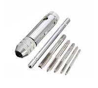 MOKKHNB Llave de Grifo Ajustable Metal Plata, Caja de Engranajes de Tres Posiciones con Trinquete y Mango en T para Ensamblar Muebles y Fabricación de Maquinaria