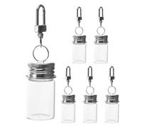 MOKKHNB Llavero con mini frascos de vidrio para pedir deseos (6 unidades) - Llavero con mini botellas de condimentos de 7 ml/0,24 oz - Pequeñas botellas de pociones con tapa para manualidades,