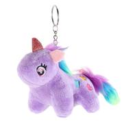 MOKKHNB Llavero de Peluche de Unicornio para Niñas Tacto Suave y Diseño Adorable, Accesorio Único para Mochilas y Decoración de Fiestas Púrpura
