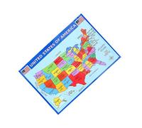 MOKKHNB Mapa geográfico de Estados Unidos con etiquetas detalladas y acabado resistente, póster para estudiantes y decoración de oficina y dormitorios 19.68X13.77 in