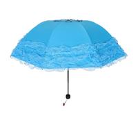 MOKKHNB Paraguas de encaje - Parasol de princesa de encaje en capas - Paraguas Lolita plegable vintage de 94 cm con resistencia a los rayos UV para accesorios de fotografía (azul)