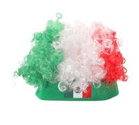 MOKKHNB Peluca afro rizada para hombres y mujeres - Diadema peluda - Gorro con la bandera de México - Gorro deportivo esponjoso para fanáticos del fútbol, cosplay y partidos de fútbol Copa del Mundo