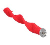 MOKKHNB Percha de Arena para Loros Rojo, Accesorio para Jaula de Pájaros Material de Cuarzo y Madera, Fácil de Instalar para Aumentar la Actividad de Periquitos y Loros Color Aleatorio