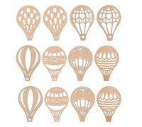 MOKKHNB Rebanadas de Madera Forma de Globos Aerostáticos, Colgantes para Decoración Creativa y Proyectos Manuales en Habitaciones Infantiles y Reuniones Familiares