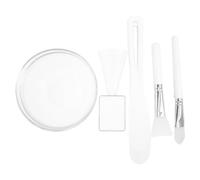MOKKHNB Set de Herramientas con Cuenco de Vidrio Cristalino para Mascarillas Faciales Brocha de Silicona y Aplicador Transparente para Cuidado Facial en Casa y Spa