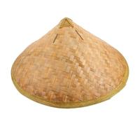 MOKKHNB Sombreros cónicos para niños: gorros de bambú tejidos para pintar, de 43 cm, estilo chino oriental, ideales para disfraces de fiesta. Sombrero de sol de granjero para fiestas. Decoración de