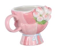 MOKKHNB Taza de Cerámica de Rosa para Café y Elegante Taza Decorativa para Hogar y Oficina Resistente Altas y para Lavavajillas para Bebidas Variadas