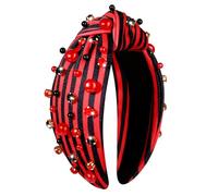 mokkia Diademas anudadas con perlas de cristal para mujer, diadema con diamantes de imitación con cuentas de cristal brillante, diademas adornadas para el verano, playa, accesorios para el cabello de