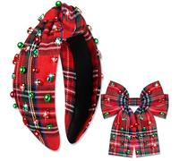 mokkia Diademas de Navidad, lazos para el pelo para mujer, diademas de árbol de Navidad, lazos para el pelo, lazos para el pelo, accesorios de Navidad, trajes de fiesta, regalos de vacaciones (patrón