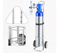 MOKLYF Soporte para Cilindros de oxígeno con Altura Ajustable y Marco Fijo, Organizador de 2 Ruedas para Tanques de propano, Plataforma p(Diámetro 16,8 cm (6 5/8